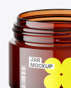 Amber Glass Cosmetic Jar Mockup