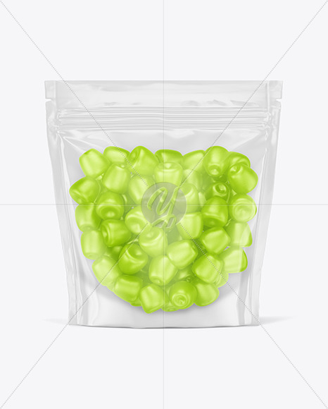 Stand-up Pouch with Gummies Mockup