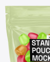 Stand-up Pouch with Gummies Mockup