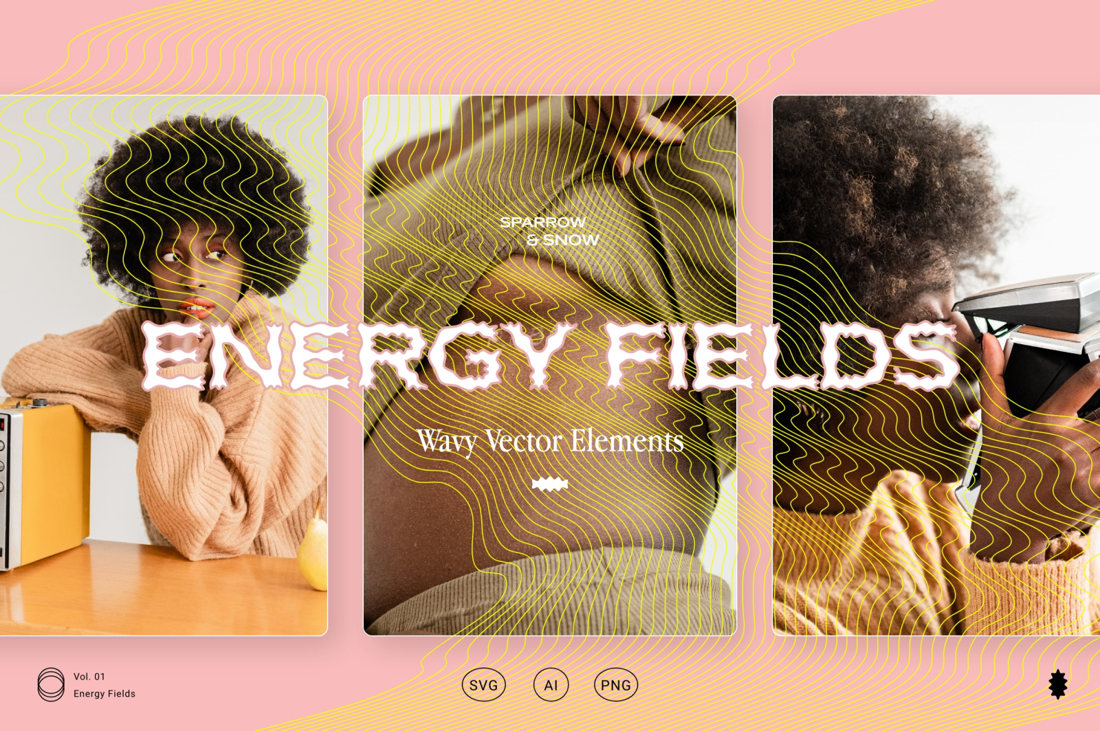 Energy Fields - Wavy Vector Elements Energy Fields - Wavy Vector Elements