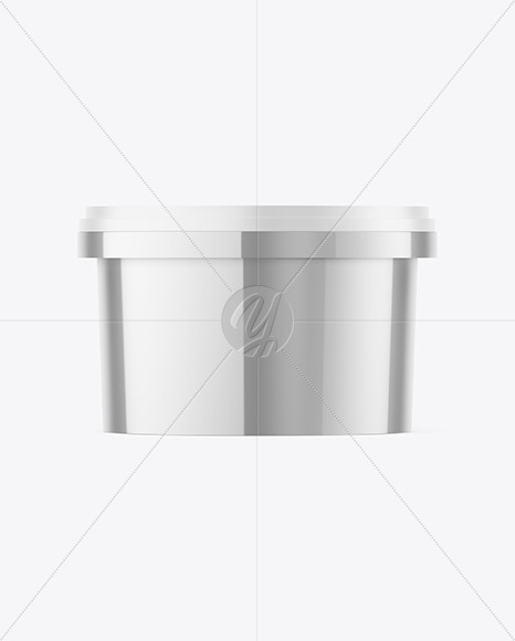 Glossy Metallic Plastic Container Mockup