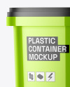 Glossy Metallic Plastic Container Mockup