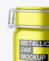 Matte Metallic Jar w/ Clamp Lid Mockup