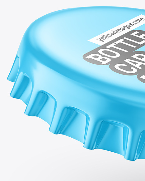 Glossy Bottle Cap Mockup