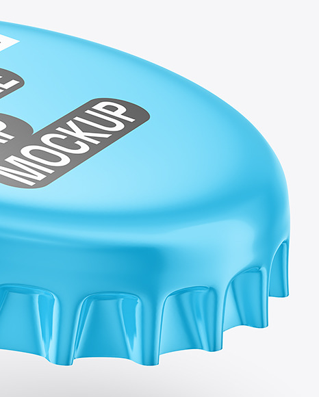 Glossy Bottle Cap Mockup