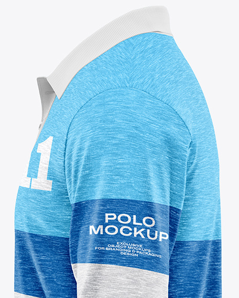 Men's Long Sleeve Polo Shirt Mockup