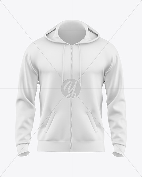 Men's Full-Zip Hoodie Mockup - Front View - Free Download Images High ...