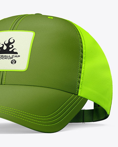 Baseball Cap Mockup - Front Half Side View