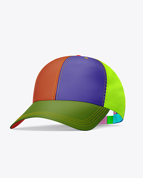 Baseball Cap Mockup - Front Half Side View