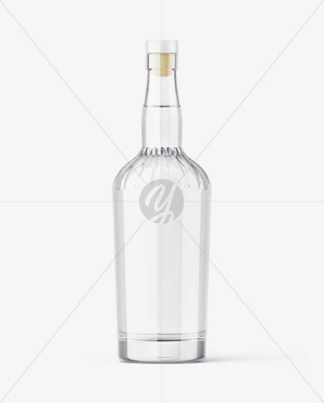 Clear Glass Vodka Bottle Mockup