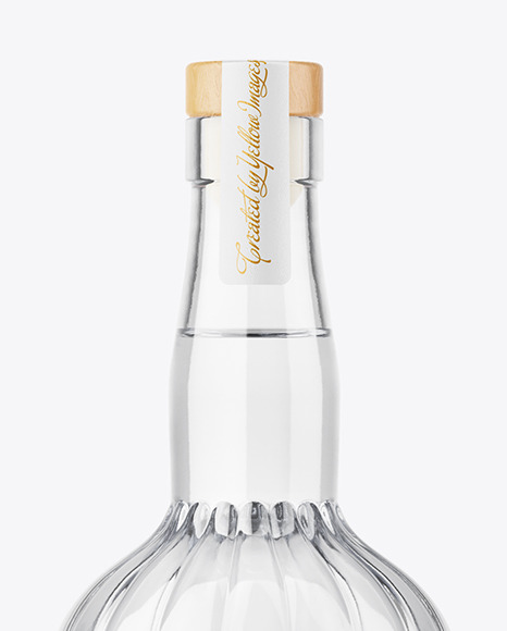 Clear Glass Vodka Bottle Mockup