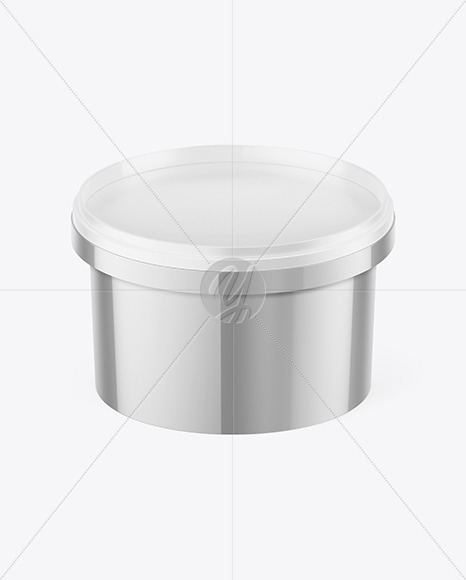 Glossy Metallic Plastic Container Mockup