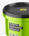 Glossy Metallic Plastic Container Mockup