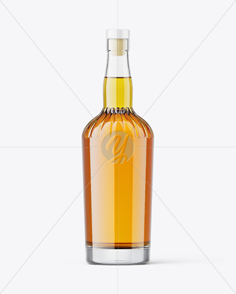 Clear Glass Whisky Bottle Mockup
