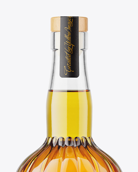 Clear Glass Whisky Bottle Mockup