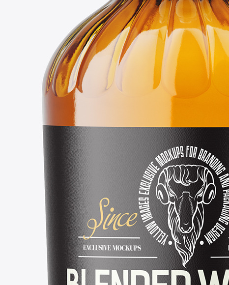 Clear Glass Whisky Bottle Mockup