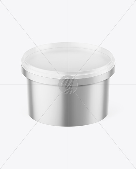 Matte Metallic Plastic Container Mockup