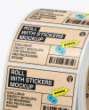 Roll with Kraft Stickers Mockup