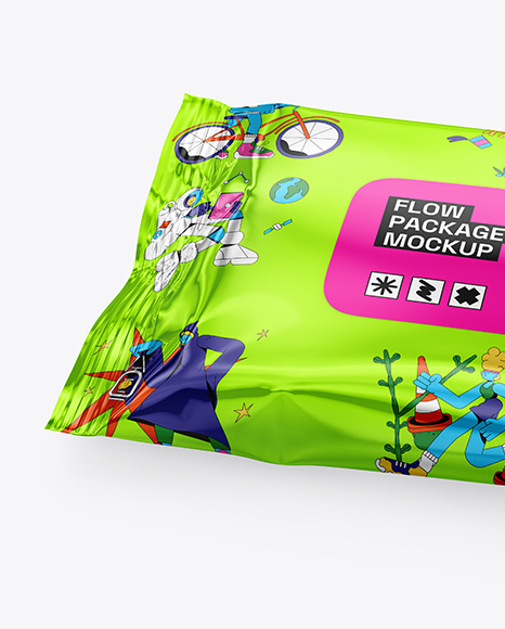 Metallic Wet Wipes Package Mockup