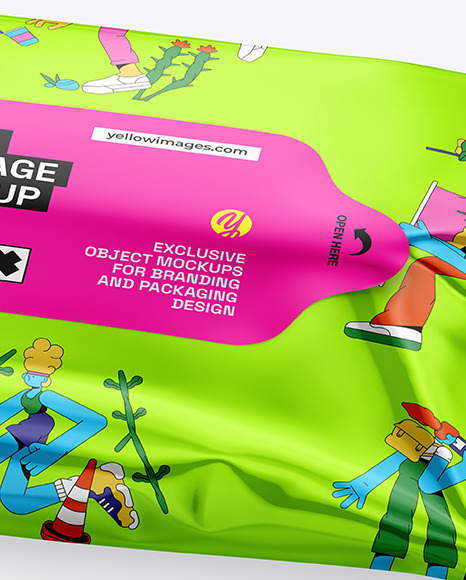 Metallic Wet Wipes Package Mockup