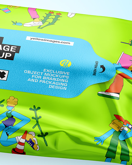 Metallic Wet Wipes Package Mockup