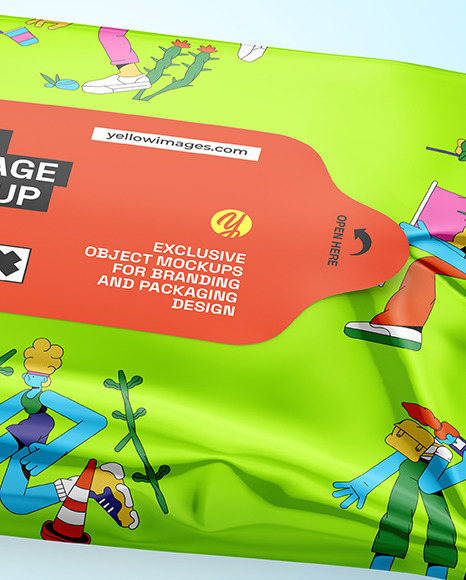 Metallic Wet Wipes Package Mockup