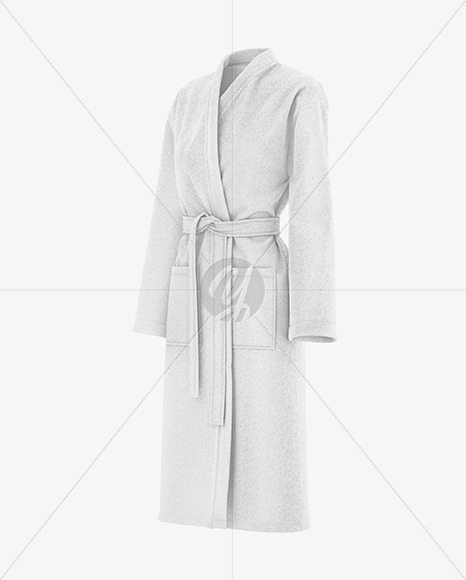 Women's Terry Bathrobe Mockup - Half Side View