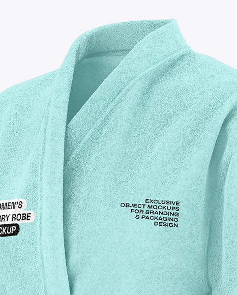 Women's Terry Bathrobe Mockup - Half Side View