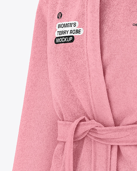 Women's Terry Bathrobe Mockup - Half Side View