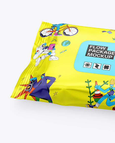 Matte Metallic Wet Wipes Package Mockup