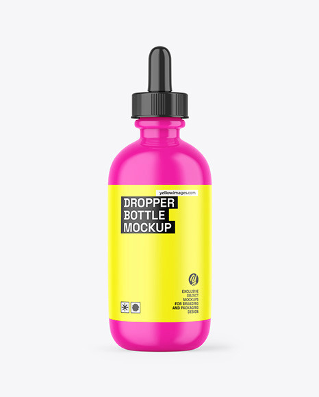 Glossy Dropper Bottle Mockup