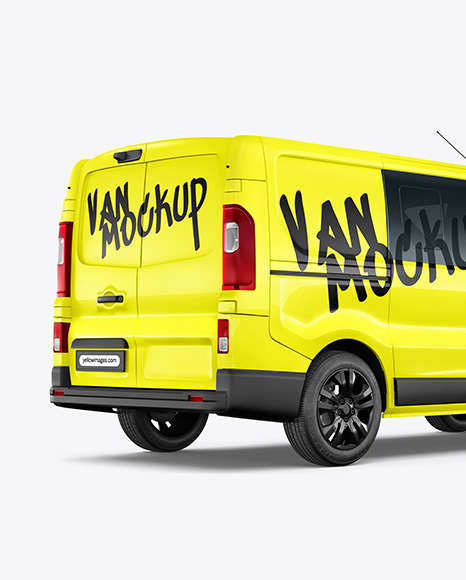 Panel Van Mockup - Back Half Side View