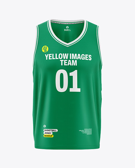 V-Neck Basketball Jersey Mockup - Front View