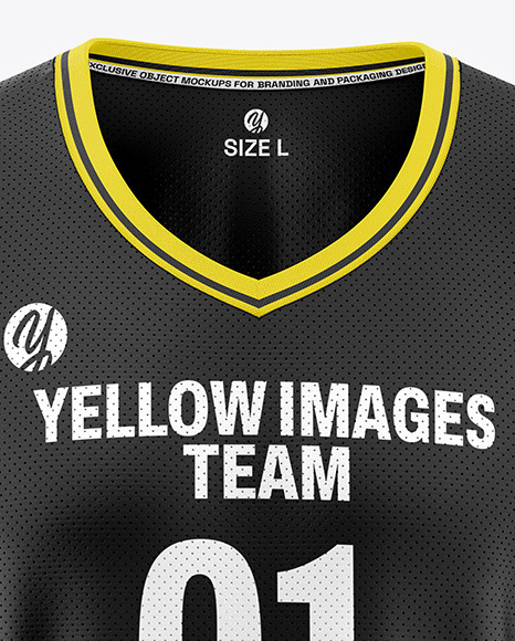 V-Neck Basketball Jersey Mockup - Front View