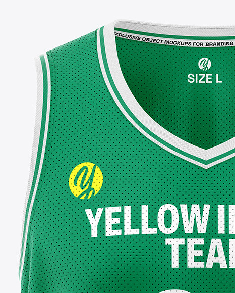 V-Neck Basketball Jersey Mockup - Front View