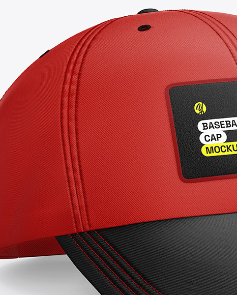 Baseball Cap Mockup - Front Half Side View