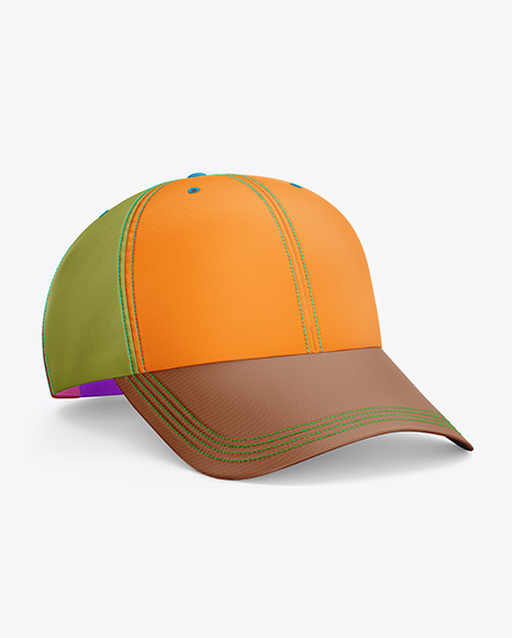 Baseball Cap Mockup - Front Half Side View