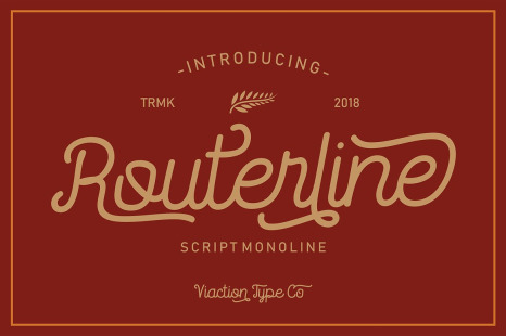 Routerline – Script Monoline Font - Opentype ligatures