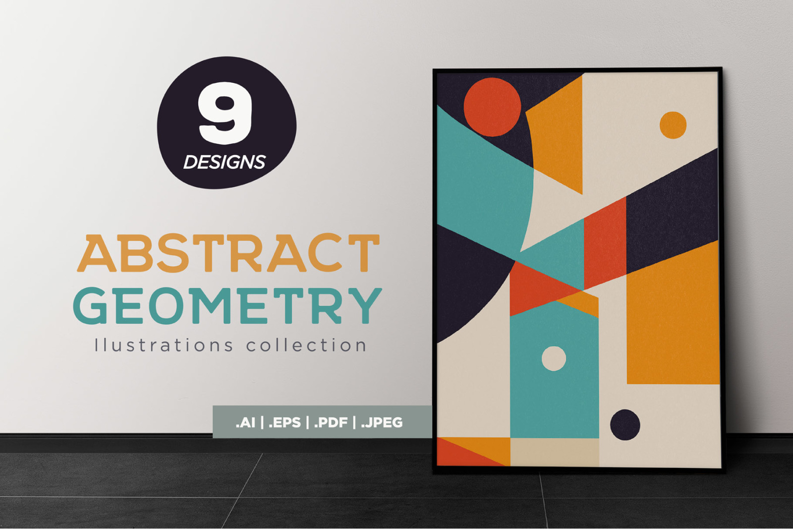 Abstract Geometric Shapes Wall Decor