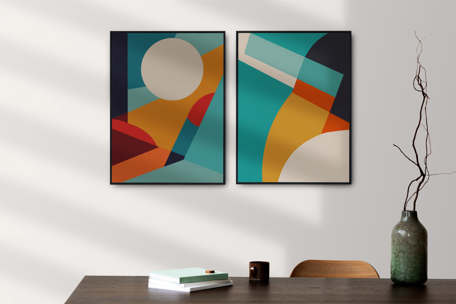 Abstract Geometric Shapes Wall Decor