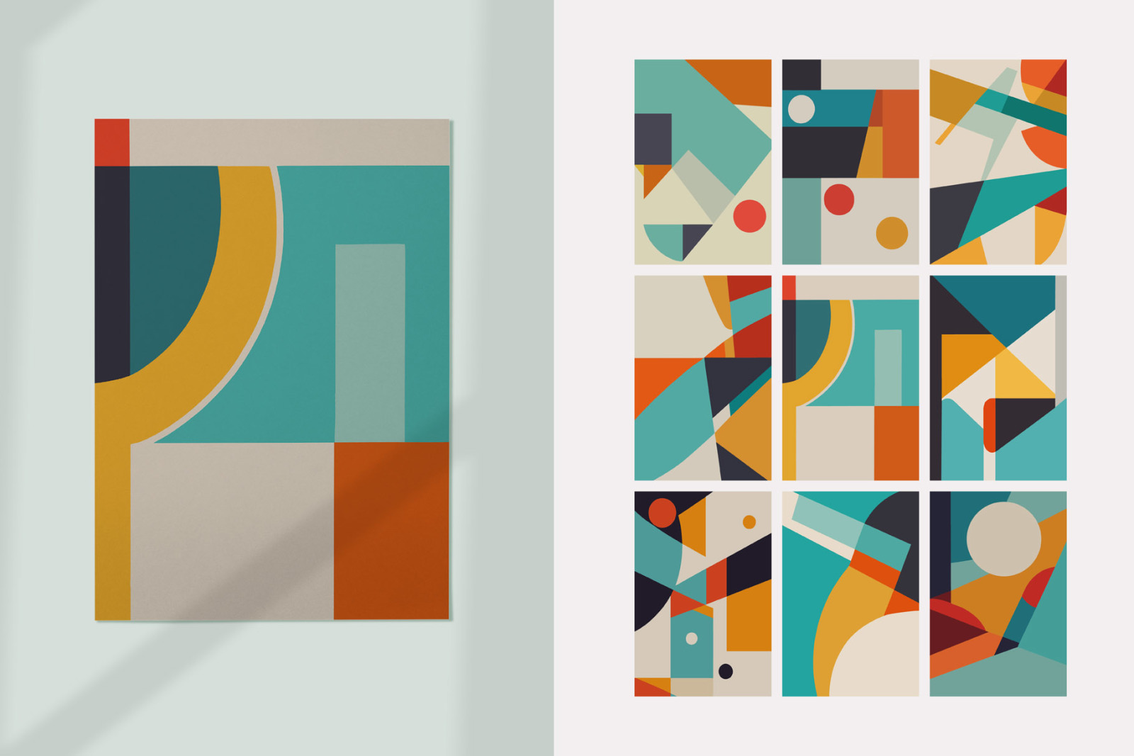 Abstract Geometric Shapes Wall Decor