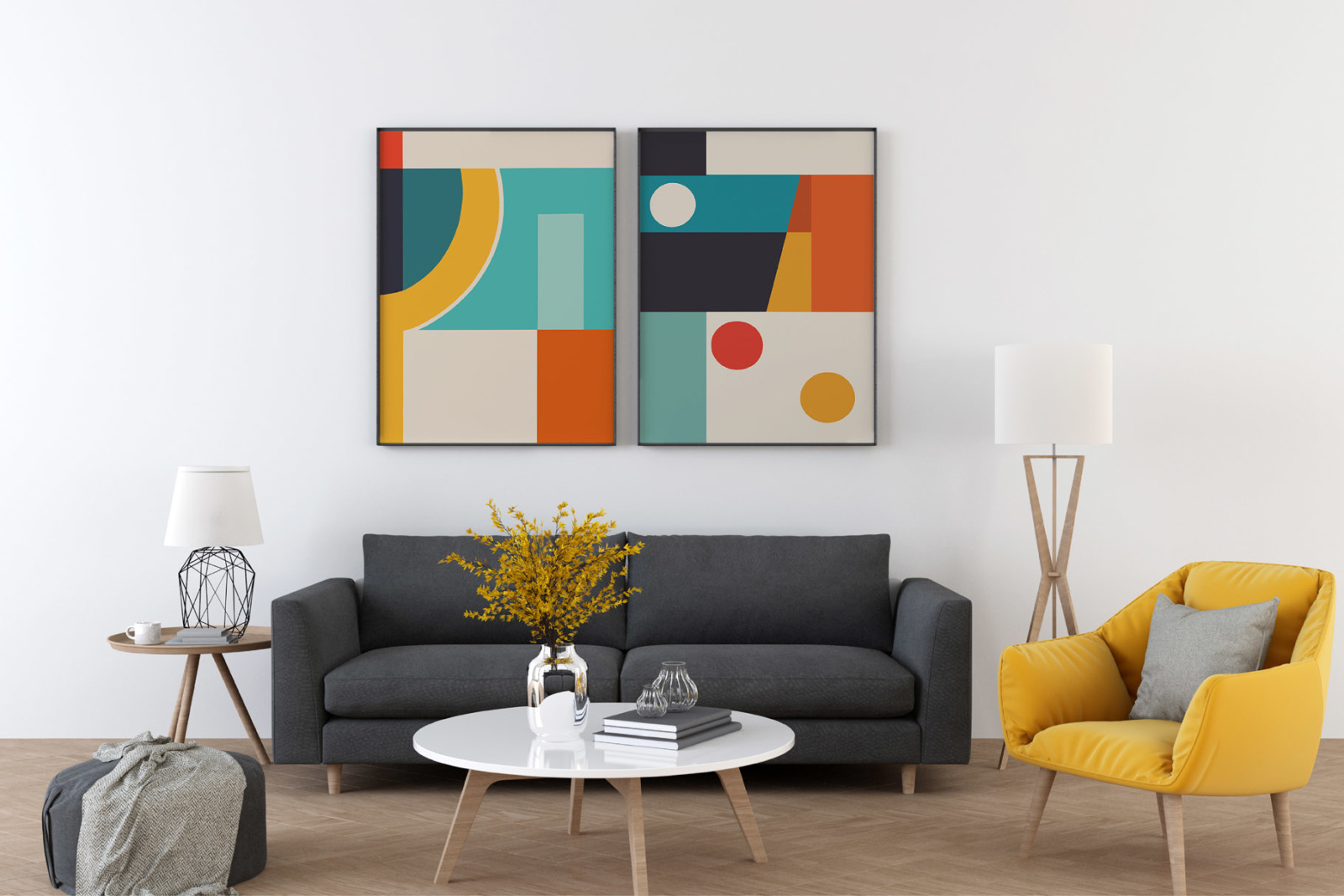 Abstract Geometric Shapes Wall Decor