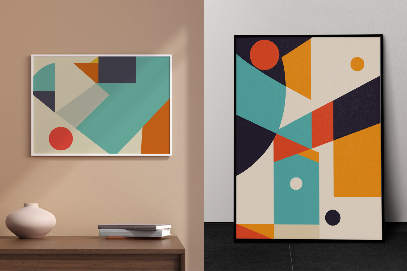 Abstract Geometric Shapes Wall Decor