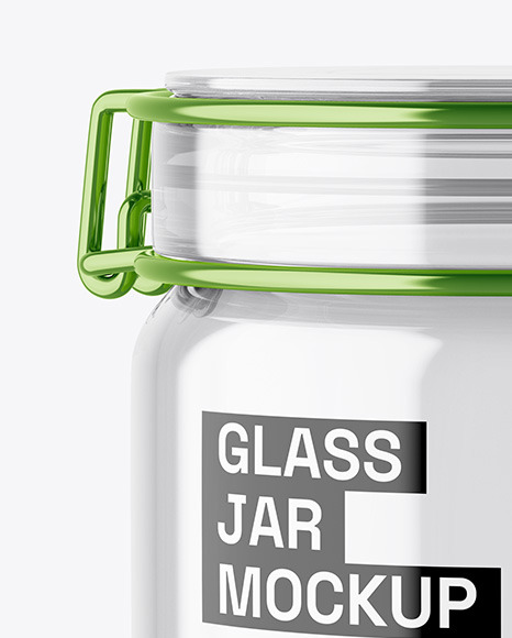 Clear Glass Jar w/ Clamp Lid Mockup