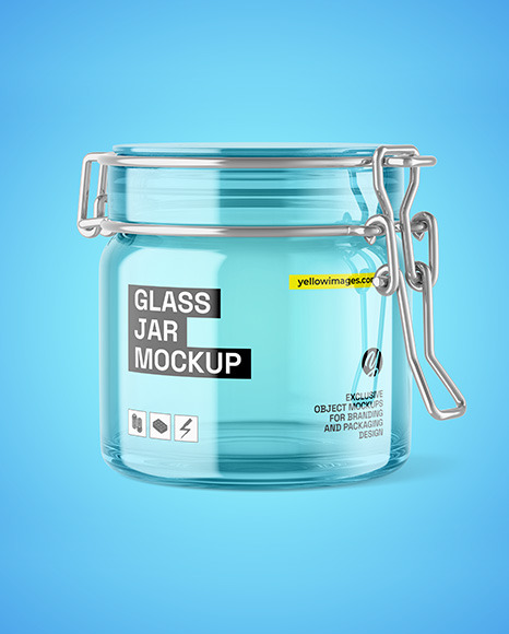 Clear Glass Jar w/ Clamp Lid Mockup