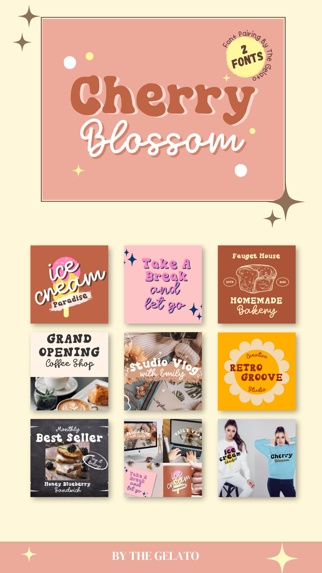 Cherry Blossom Font Duo