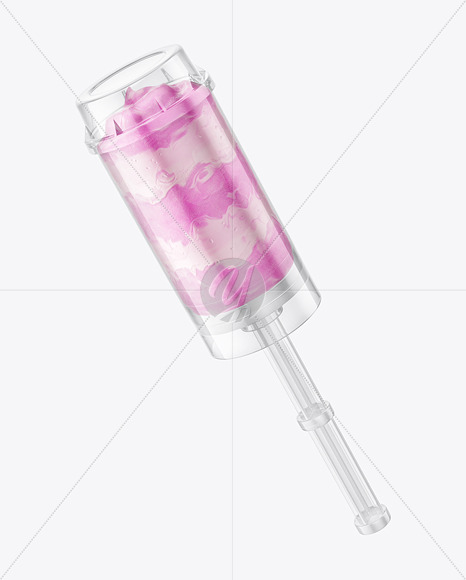 Clear Plastic Push-Pop w/ Ice-Cream Mockup