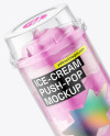 Clear Plastic Push-Pop w/ Ice-Cream Mockup