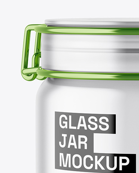 Frosted Glass Jar w/ Clamp Lid Mockup