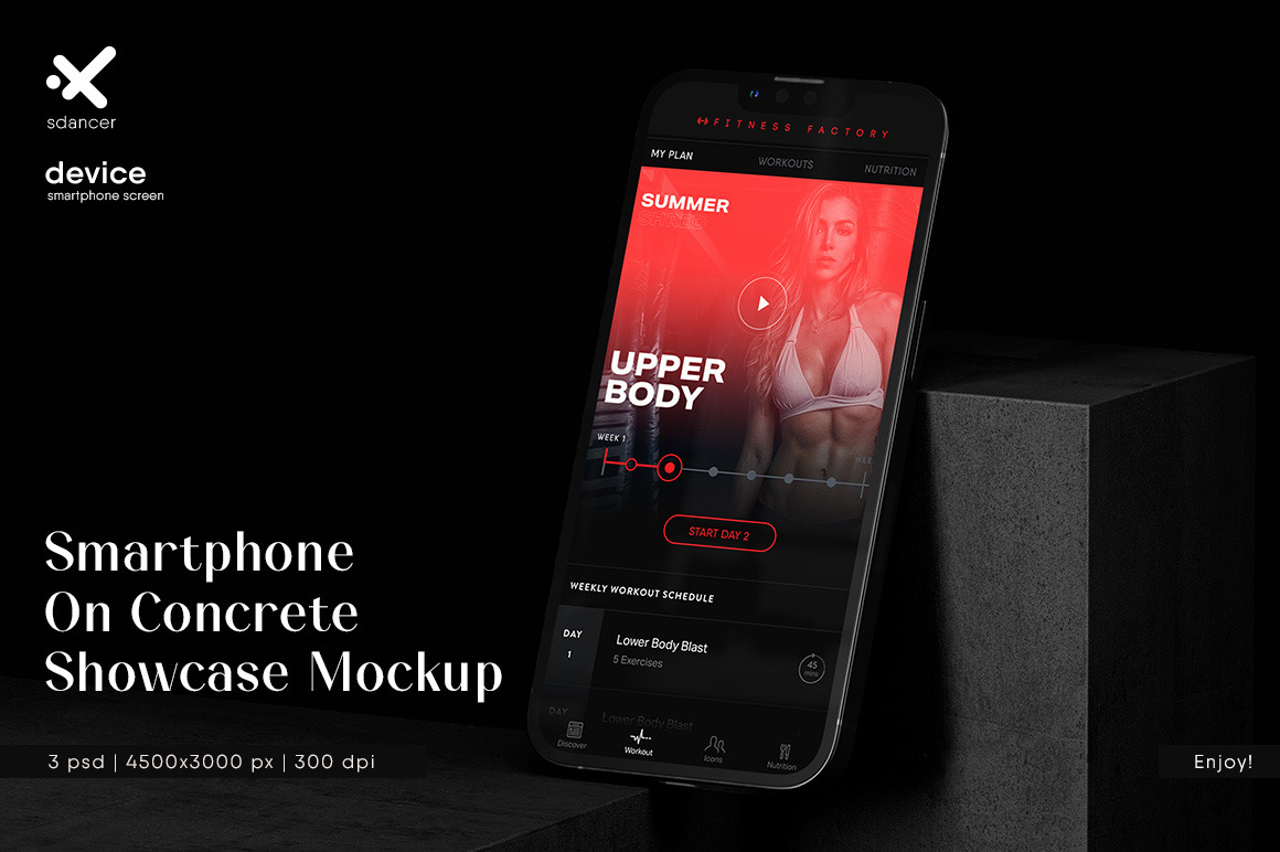 Smartphone On Concrete Showcase Black Scene Mockup Smartphone On Concrete Showcase Black Scene Mockup
